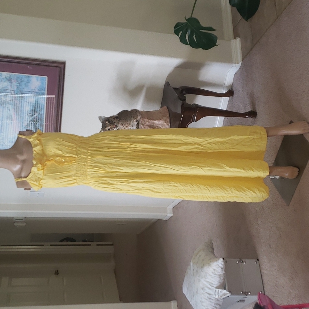 Country chic m cottagecore adjustable spaghetti strap flounce smock waist